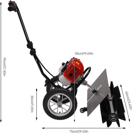 Benzínový zametací stroj pro odstraňování listí, sněhu, štěrku a prachu